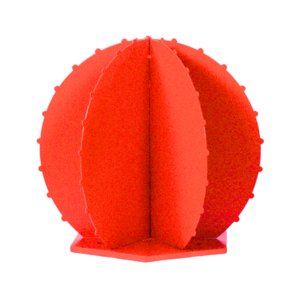 Cactus boule en métal rouge