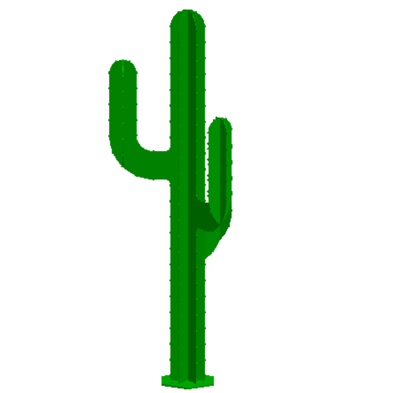 Cactus en métal 3 branches L