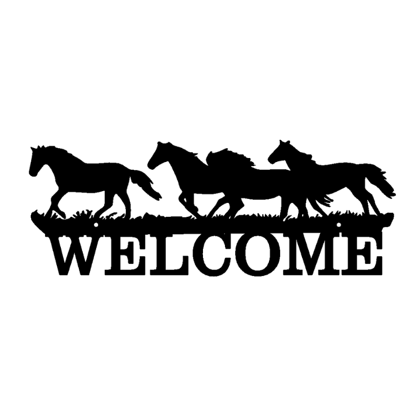 Décoration murale chevaux welcome
