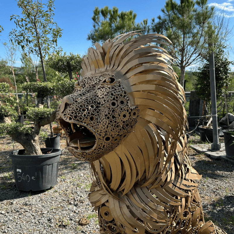 Sculpture de Lion en métal