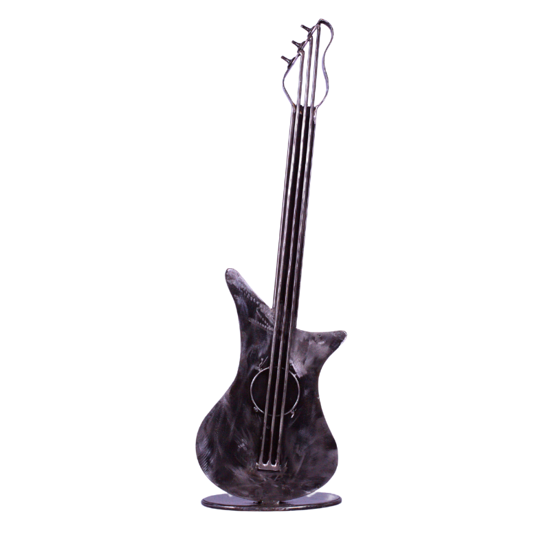 Sculpture de guitare stylisée en métal